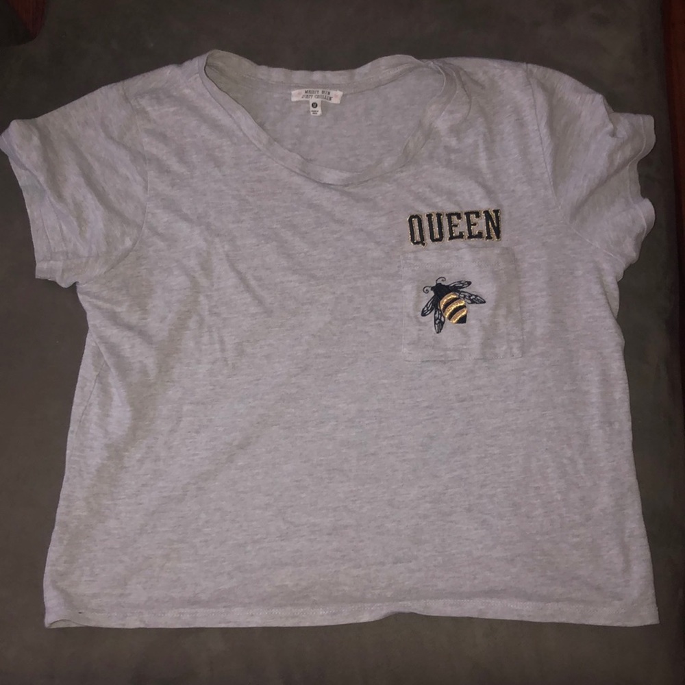 Grey queen crop T-shirt
